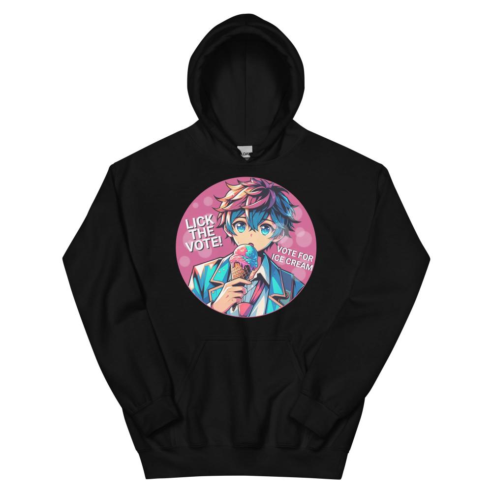 Lick The Vote Anime Ice Cream Boy Hoodie - Black Color - https://ascensionemporium.net